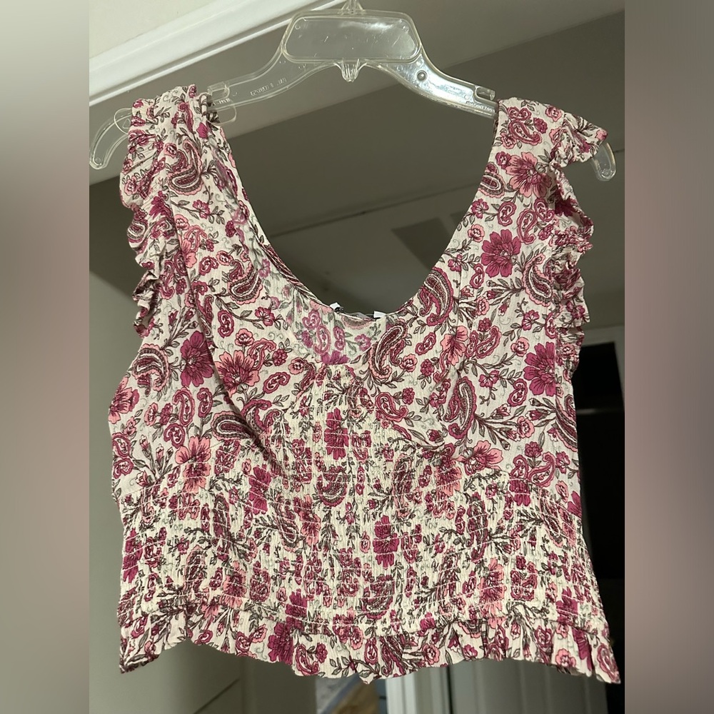 PATRONS OF PEACE SMOCKED TOP